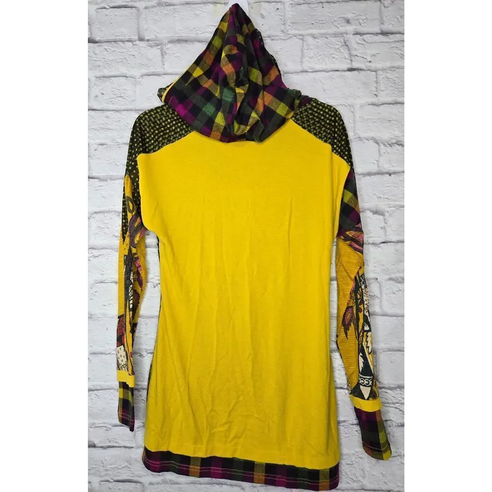 Vintage Anac by Kimi Y2K patchwork wool floral polka dot full zip hoodie Medium.